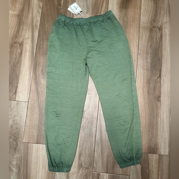 NWT 120% Lino Green Women’s Linen Casual Pants  Sweatpants No Drawstring Italian - Picture 3 of 12
